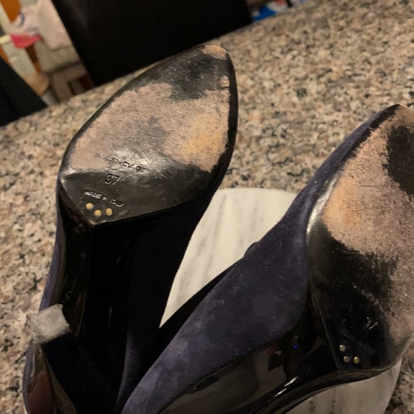 Balenciaga indigo suede bootie heel size 7 - Picture 7 of 9